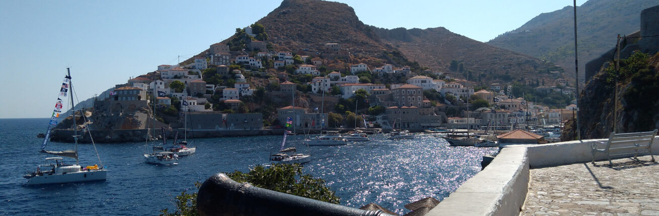 hydra island port boats