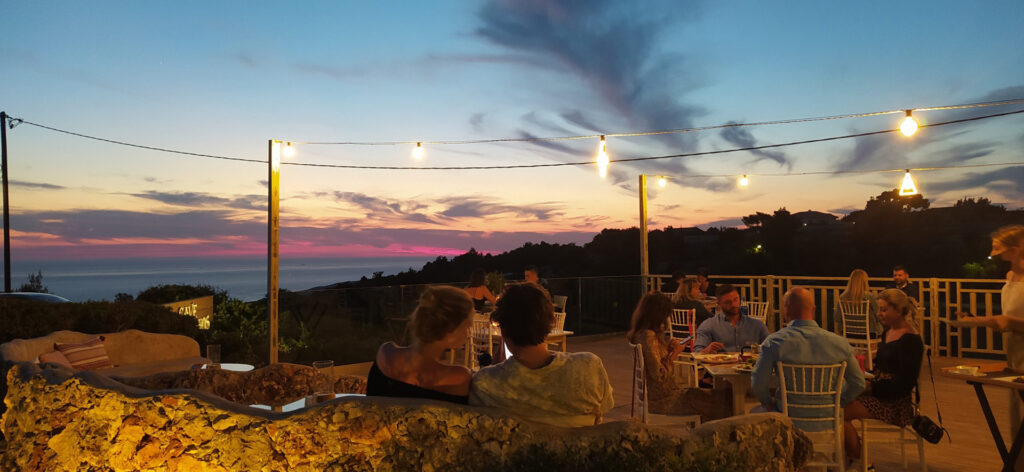 zakynthos island sunset drinks food